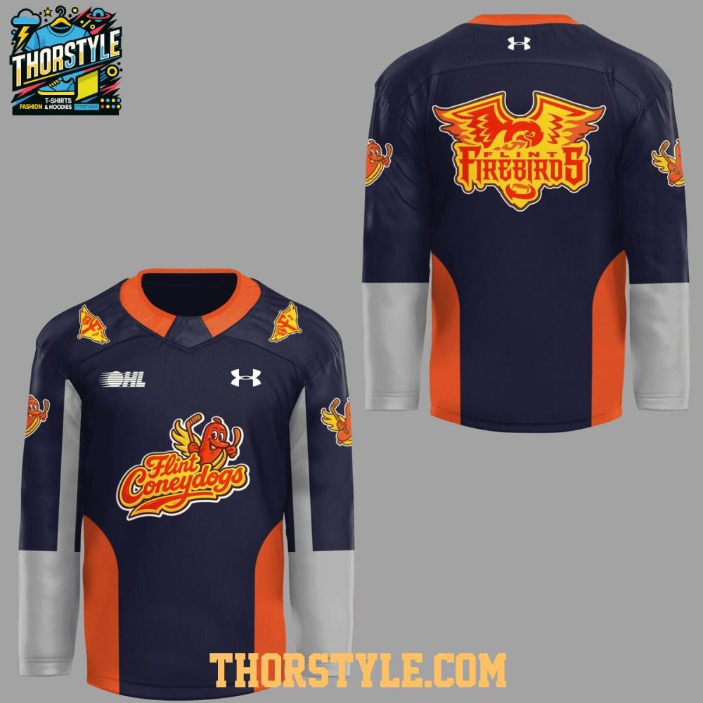 Flint Firebirds X Flint Coney Dogs Night 2026 Personalized Hockey Jersey - Image 2