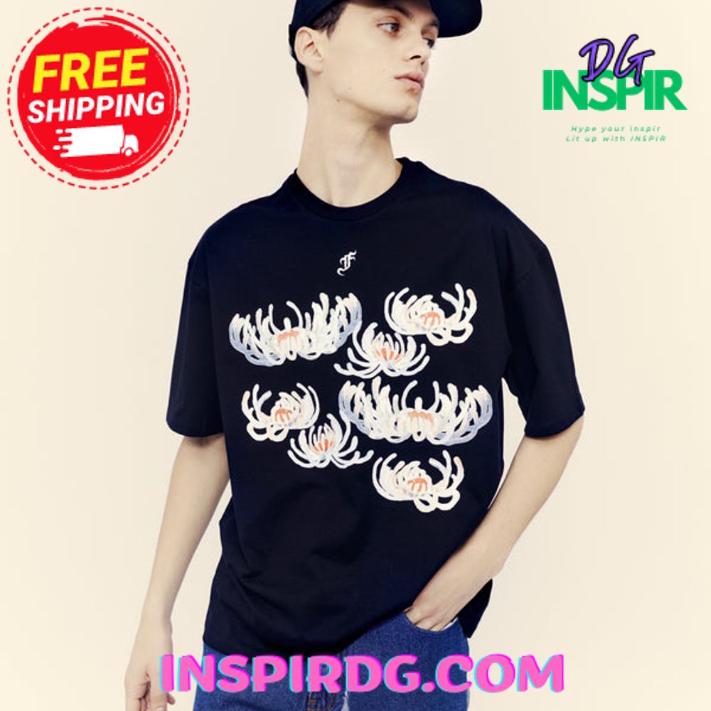Florania Flowers Black T-Shirt