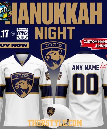 Florida Panthers Hanukkah Night 2025 Holiday Personalized Hockey Jersey