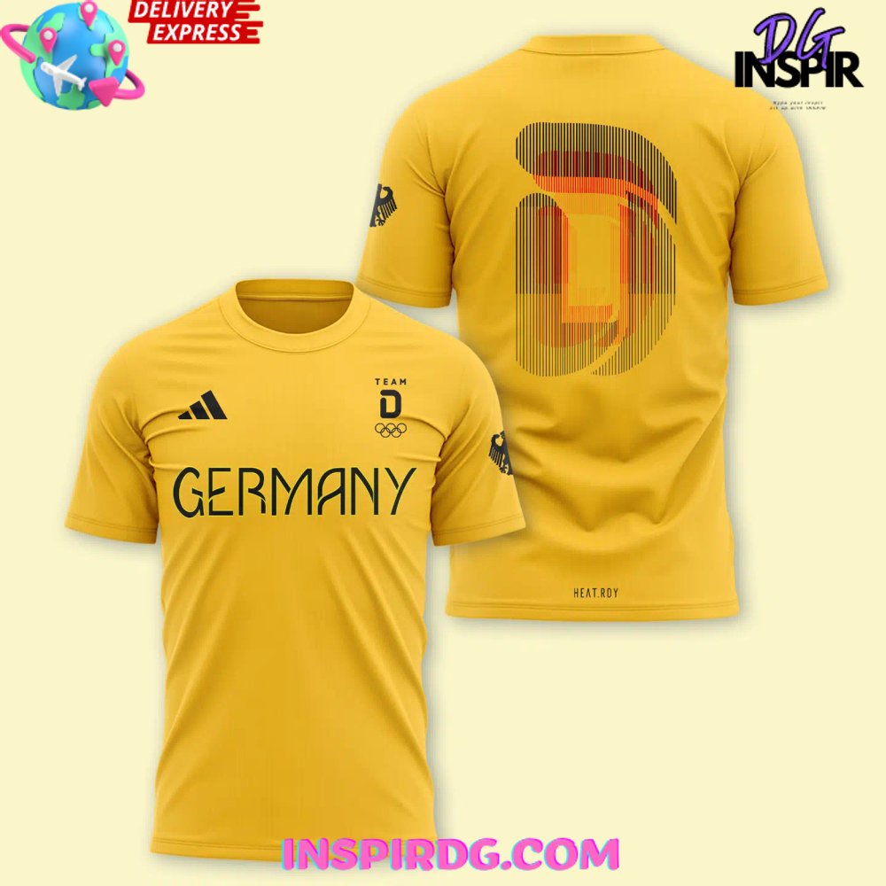 Germany Team D Olympic 2024 Yellow T-Shirt - Image 2