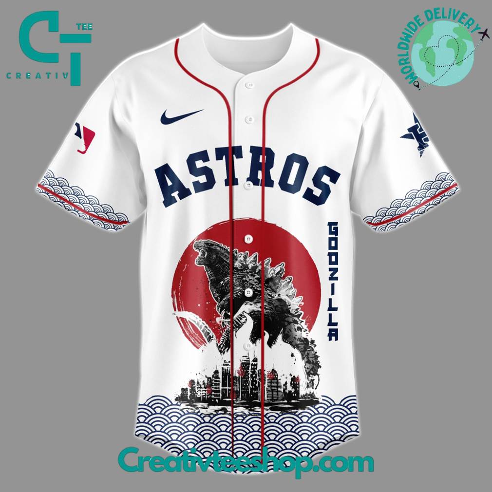 Godzilla X Houston Astros Japan Edition Special Baseball Jersey - Image 2