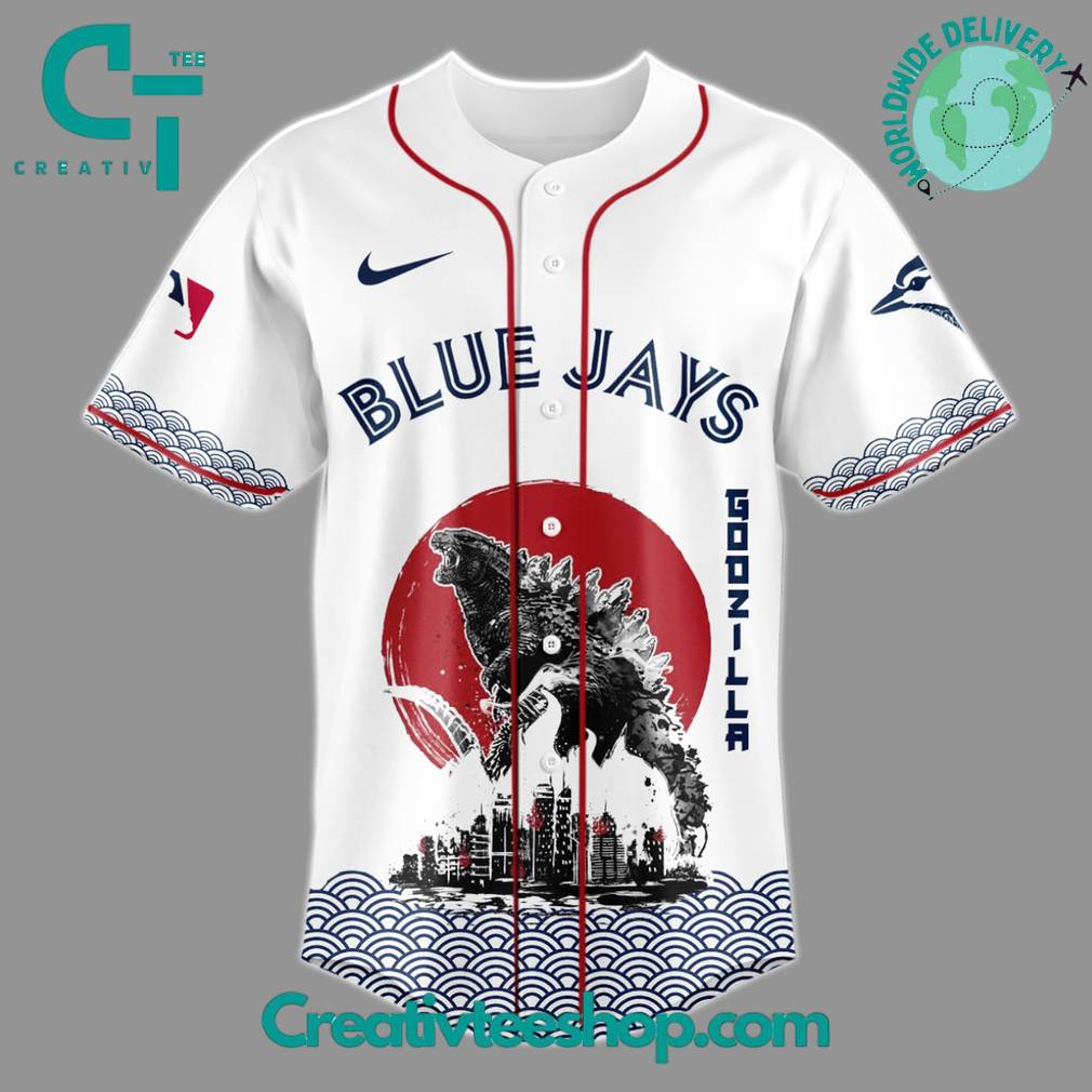 Godzilla X Toronto Blue Jays Japan Edition Special Baseball Jersey - Image 2