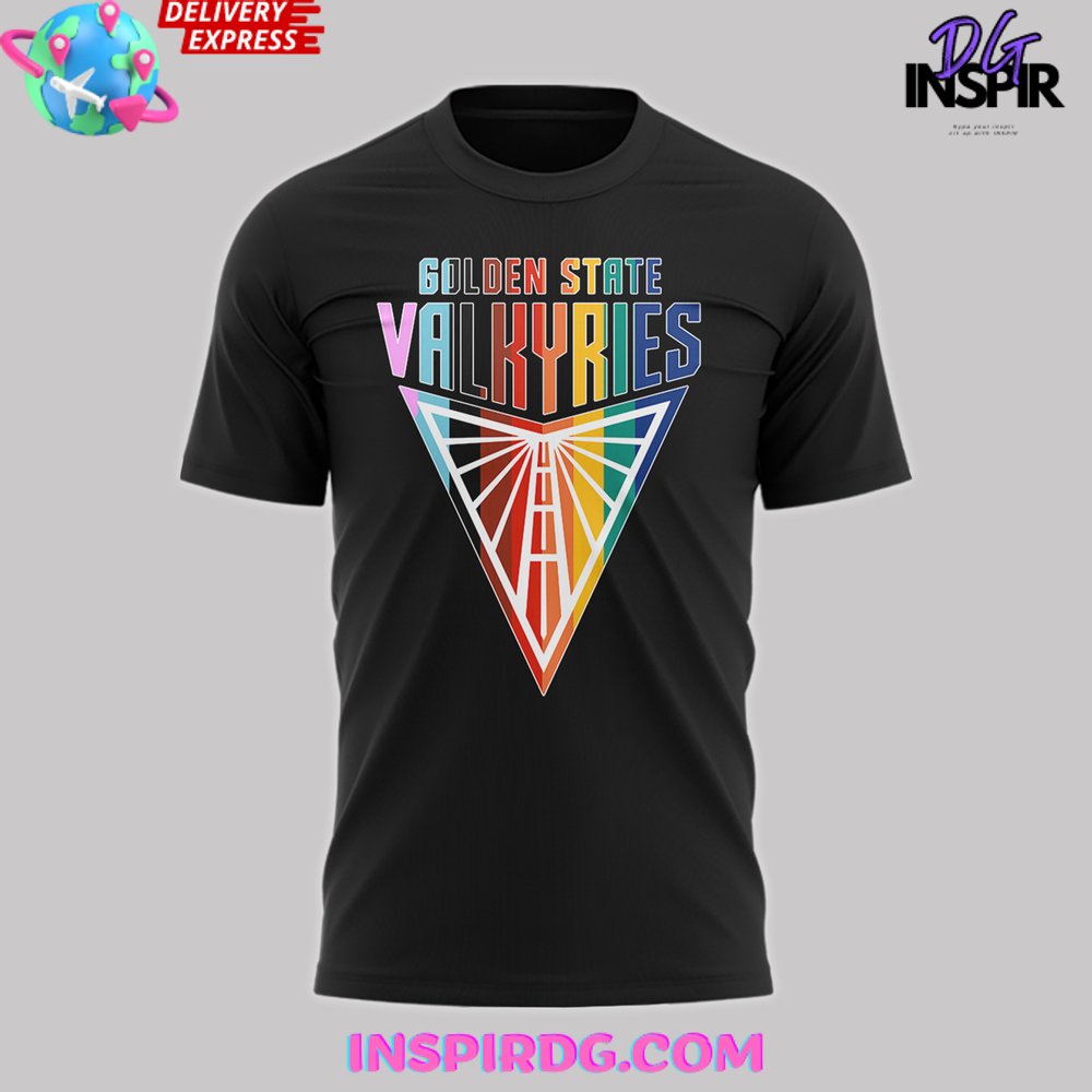 Golden State Valkyries Oakland Pride 2024 Black T-Shirt - Image 2