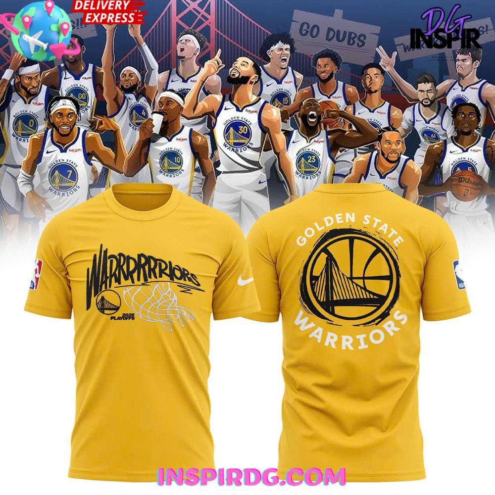 Golden State Warriors 2025 Playoff Special Yellow T-Shirt