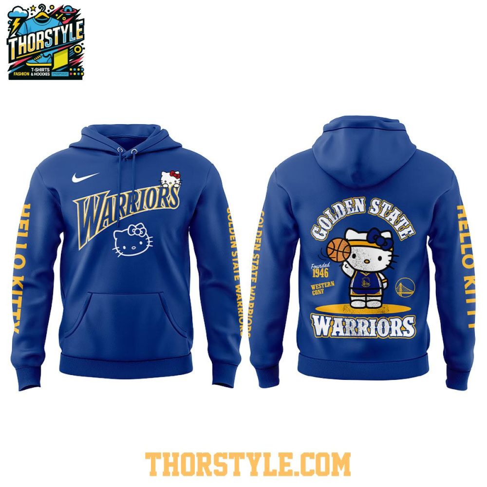Golden State Warriors 2026 Hello Kitty Since 1946 Night Hoodie T-Shirt - Image 2