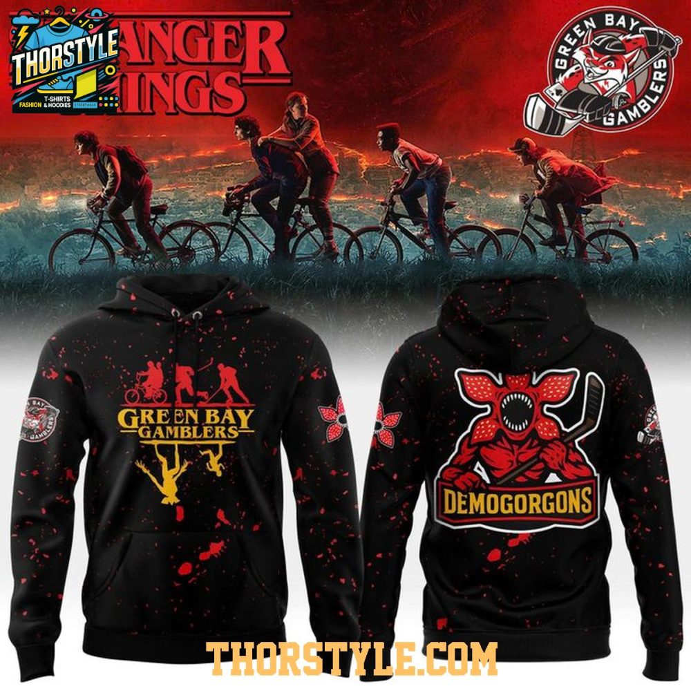 Green Bay Gamblers Stranger Things Demogorgons 2025 Demon Hoodie T-Shirt