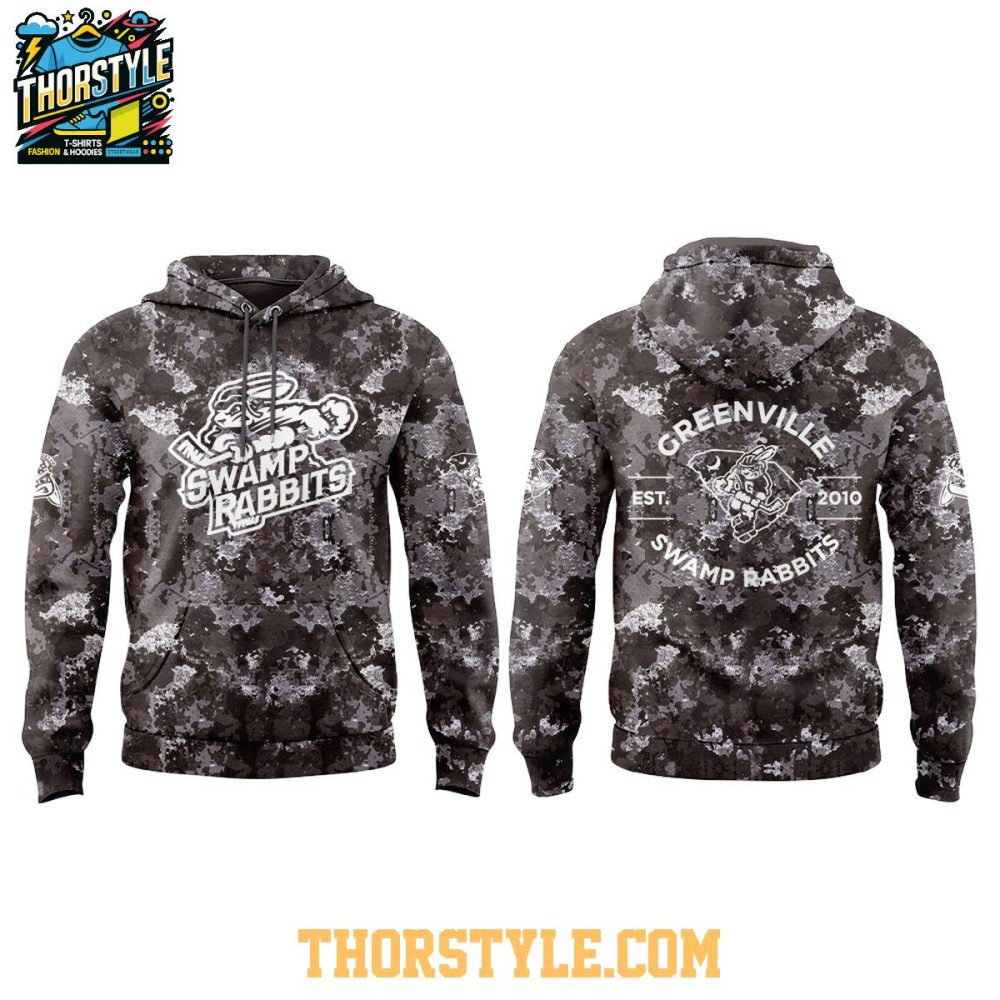 Greenville Swamp Rabbits Conservation Night 2026 Camo Hoodie T-Shirt - Image 2