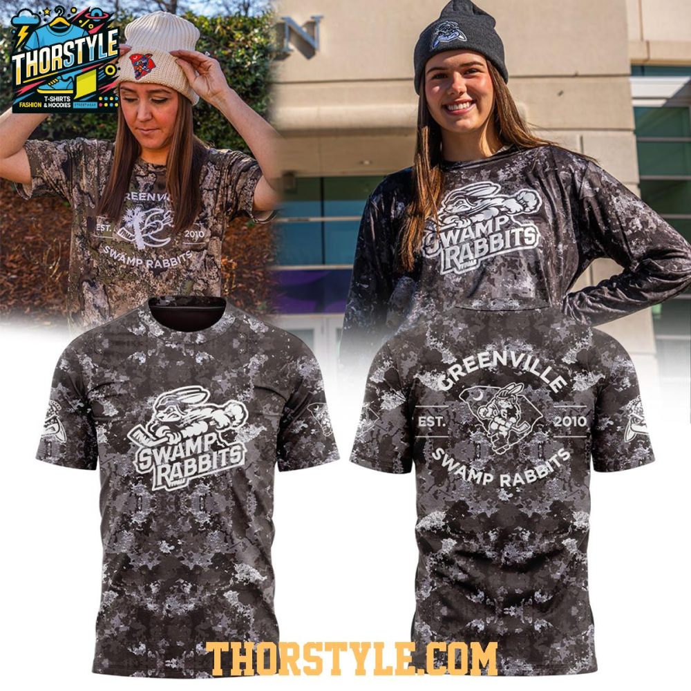 Greenville Swamp Rabbits Conservation Night 2026 Camo Hoodie T-Shirt - Image 3