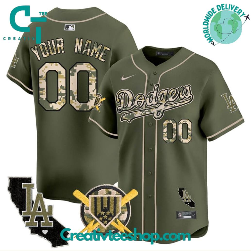 Los Angeles Dodgers Armed Forces Day Personalized Baseball Jersey