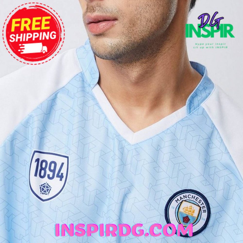 Haaland 9 Blue White Manchester City Oversized T-Shirt - Image 3
