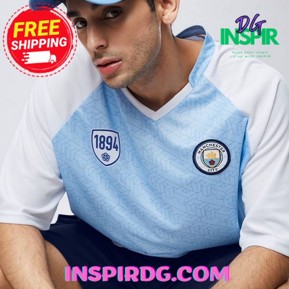Haaland 9 Blue White Manchester City Oversized T-Shirt - Image 4