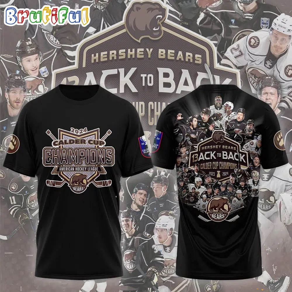 Hershey Bears 2024 Calder Cup Champions Adult Shield T Shirt