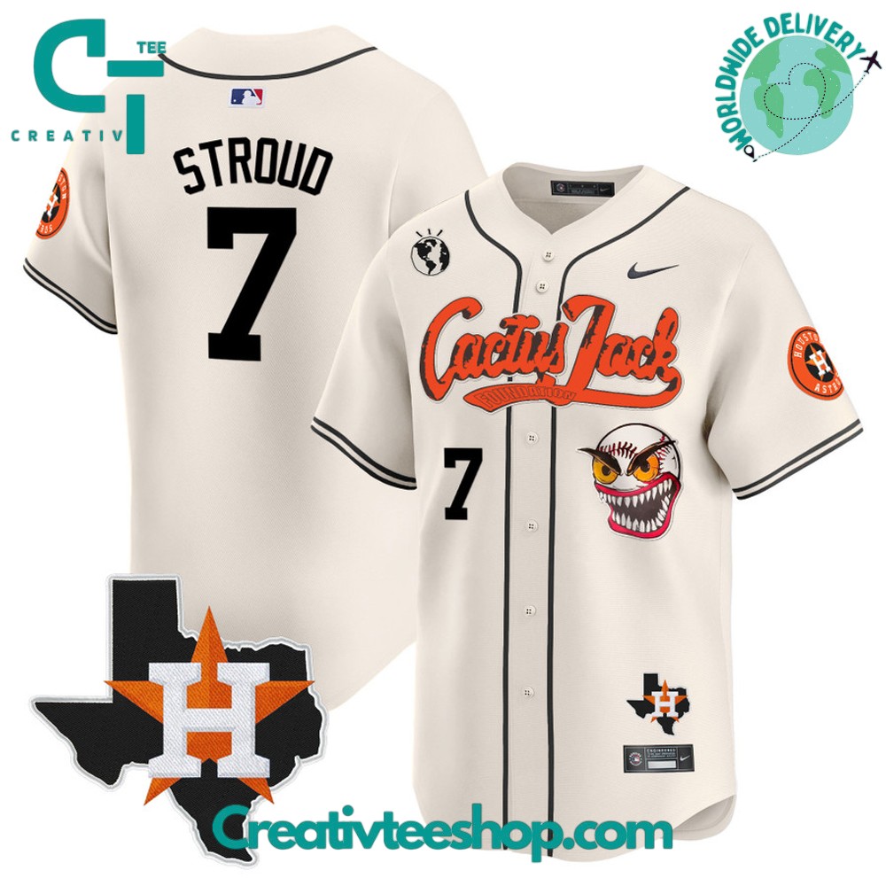 Houston Astros Cactus Jack Cream Baseball Jersey