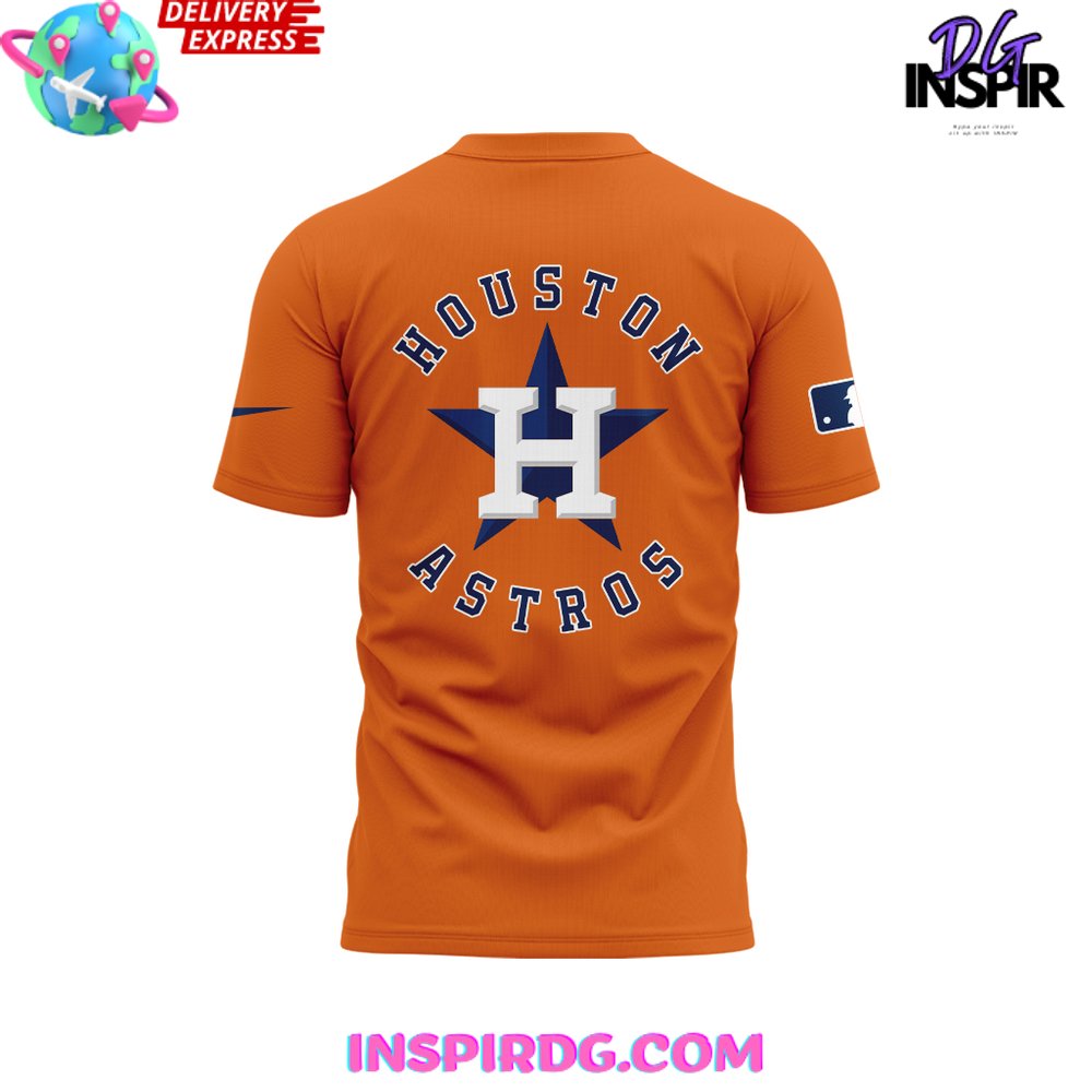 Houston Astros Jesus Won 2024 Orange T-Shirt - Image 3