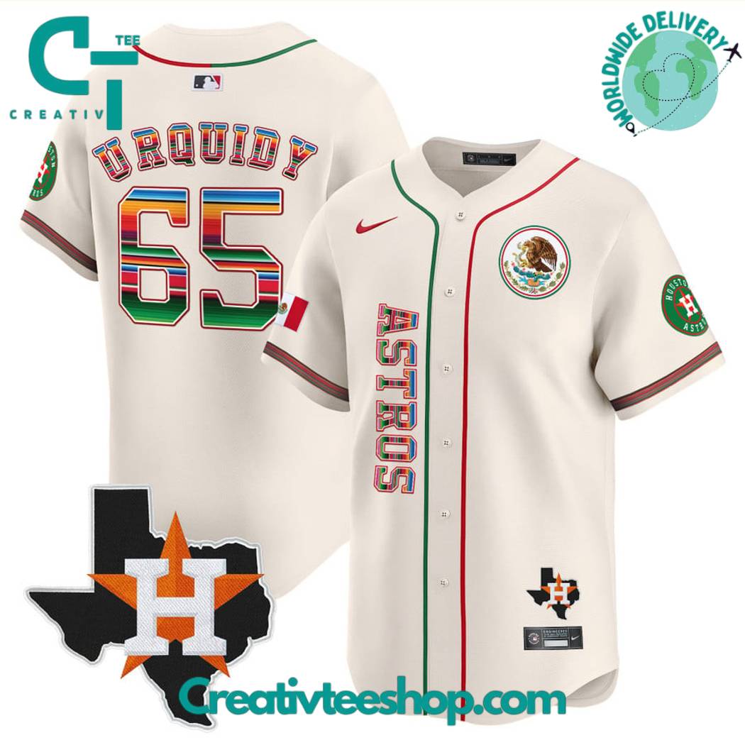 Houston Astros Mexico Vapor Premier Cream Baseball Jersey - Image 2