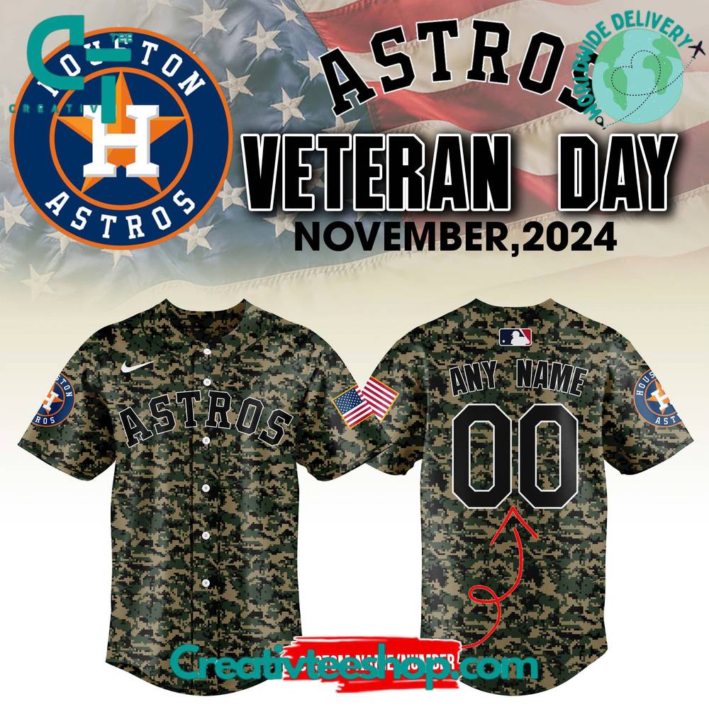 Houston Astros Veterans Day Camo Baseball Jersey