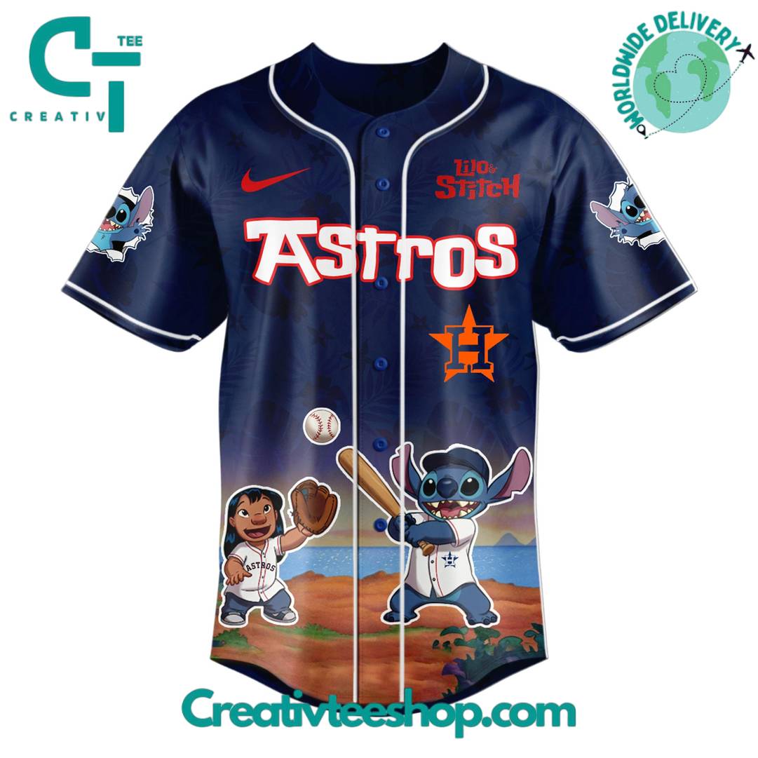 Houston Astros X Lilo & Stitch Special Baseball Jersey - Image 2