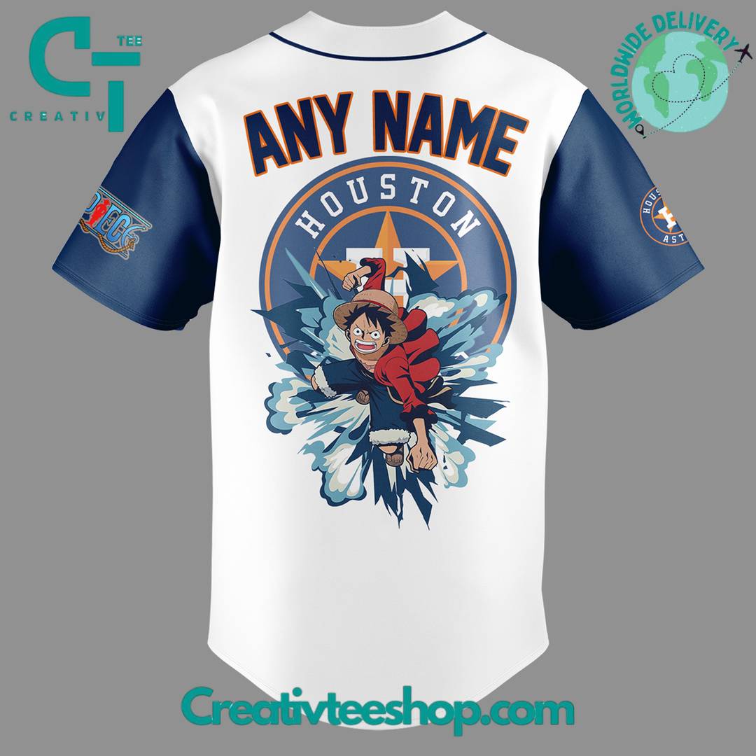 Houston Astros X One Piece Special White Baseball Jersey - Image 3