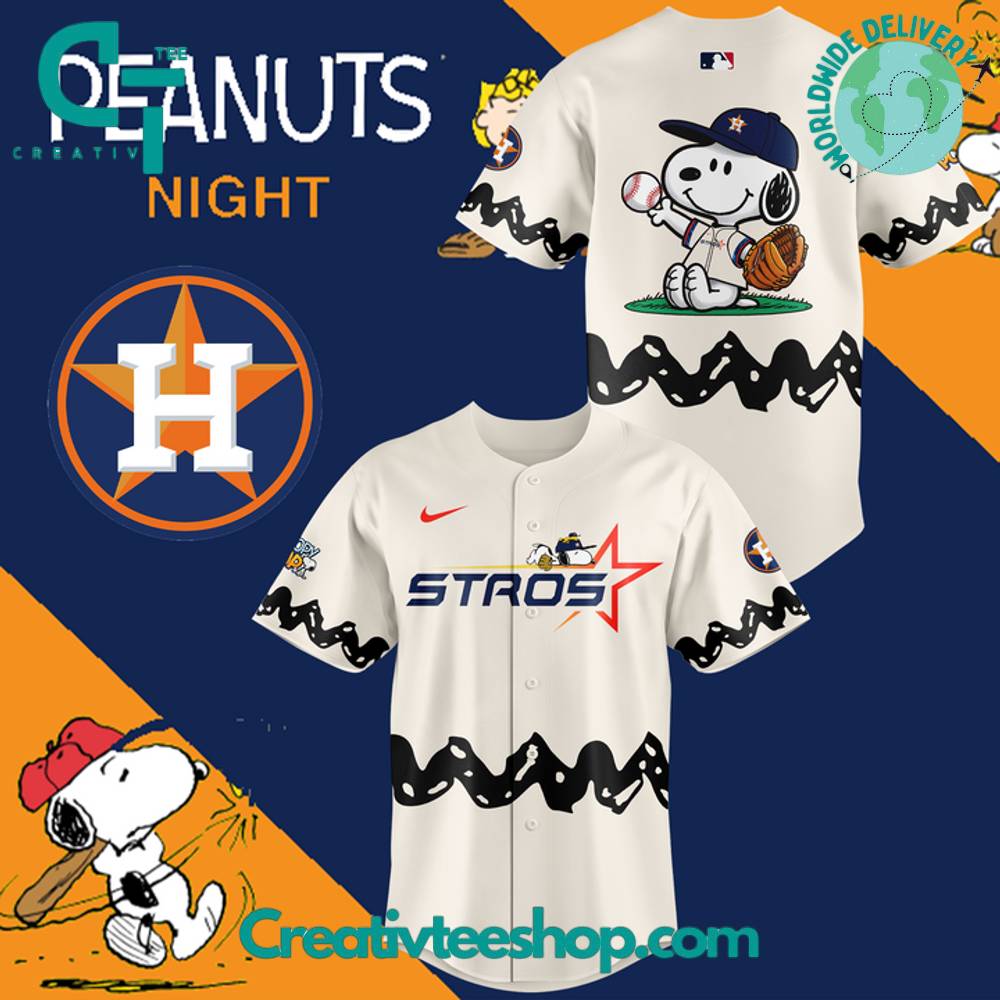 Houston Astros X Peanuts Night 2025 Special Baseball Jersey - Image 2