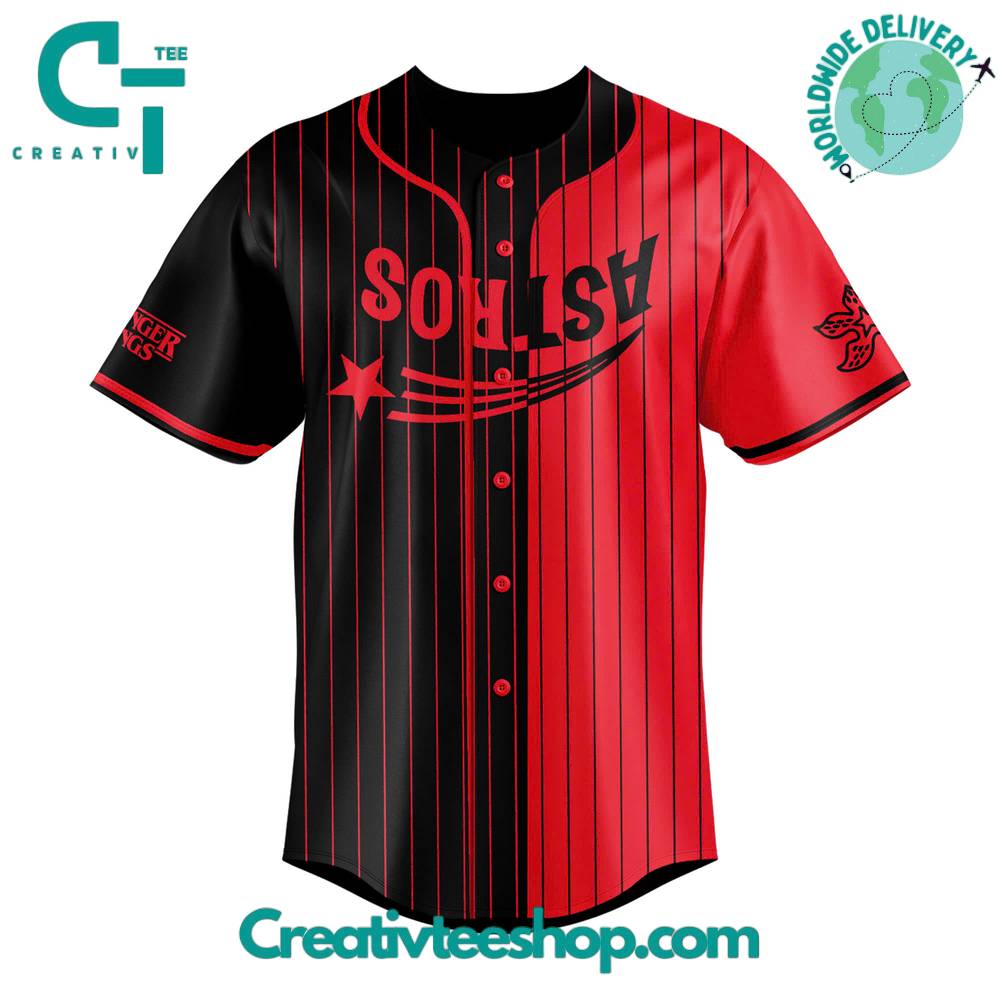 Houston Astros X Stranger Things Night Special Baseball Jersey - Image 2