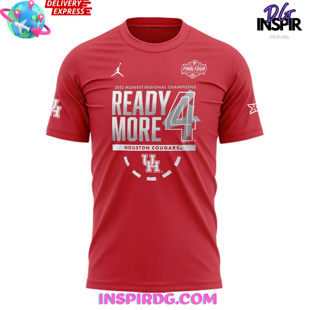 Houston Cougars 2025 Ncaa Final Four Regional Champions Locker Room T-Shirt - Image 2