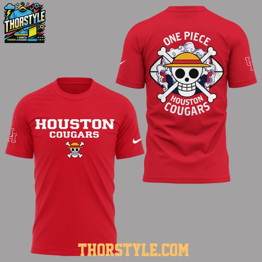 Houston Cougars One Piece 2026 Anime Game Night Hoodie T-Shirt - Image 4