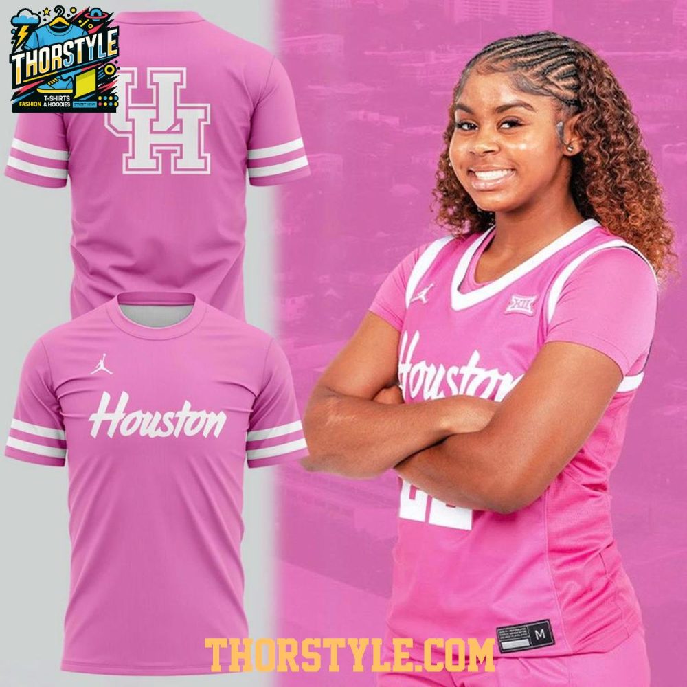 Houston Cougars Pink For A Purpose 2026 Fight Cancer Hoodie T-Shirt - Image 2