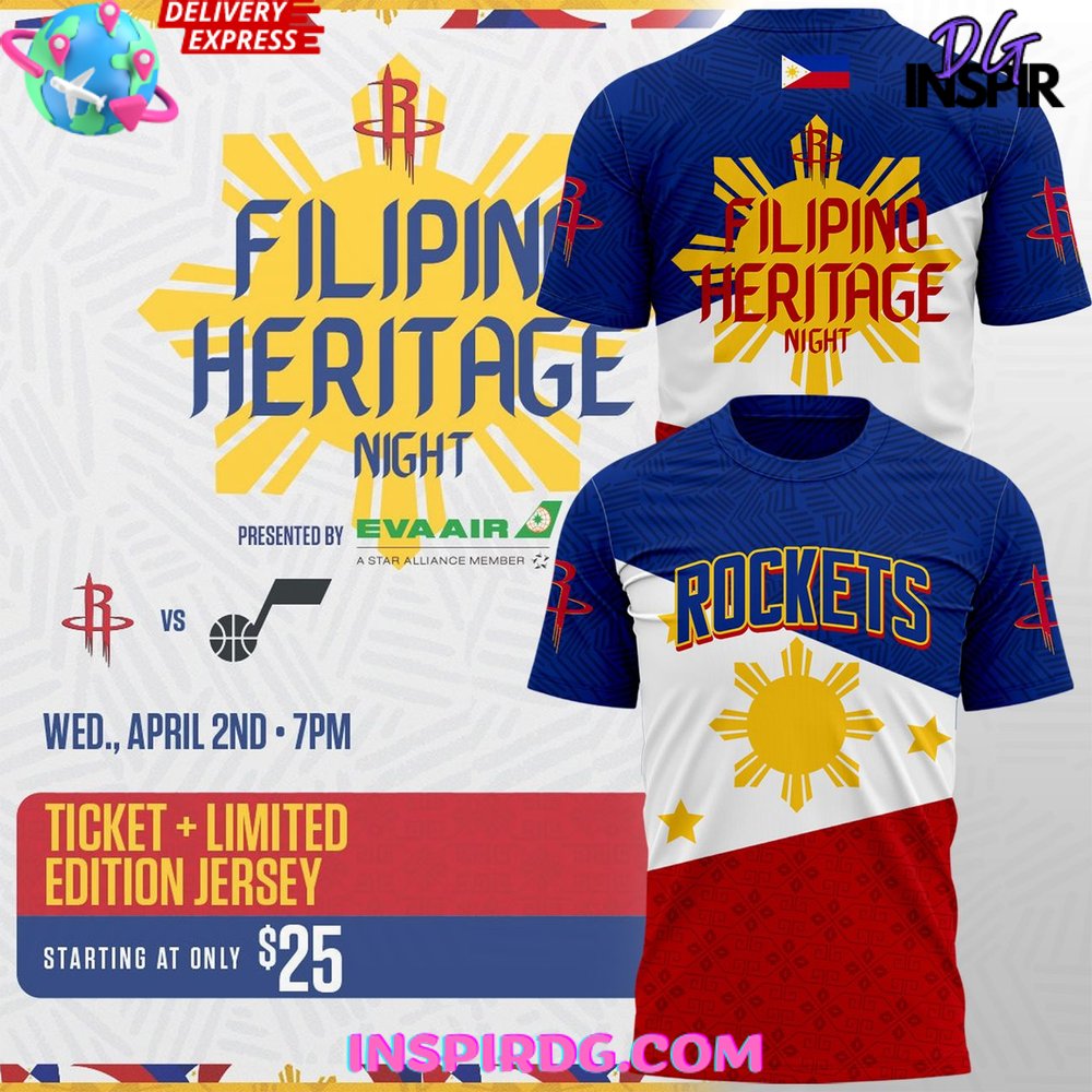 Houston Rockets Filipino Heritage Night 2025 T-Shirt