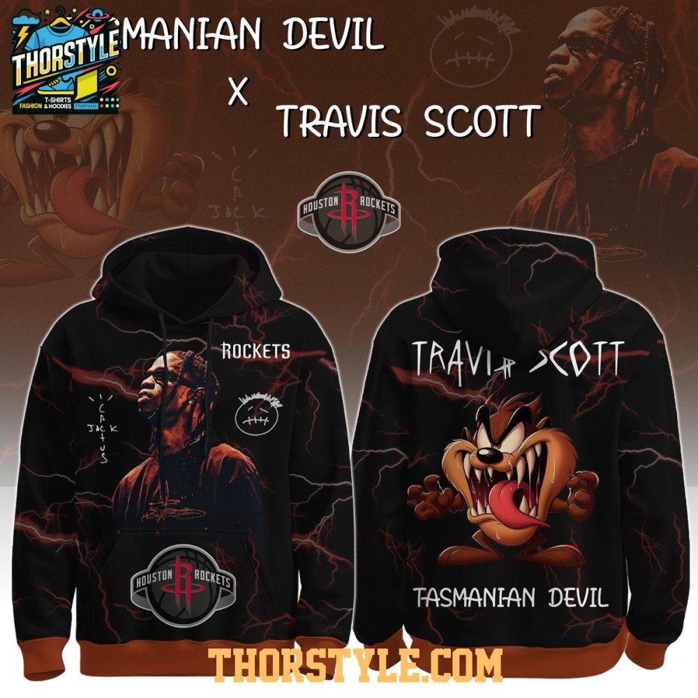 Houston Rockets Travis Scott Tasmanian Devil Colab 2025 Hoodie T-Shirt