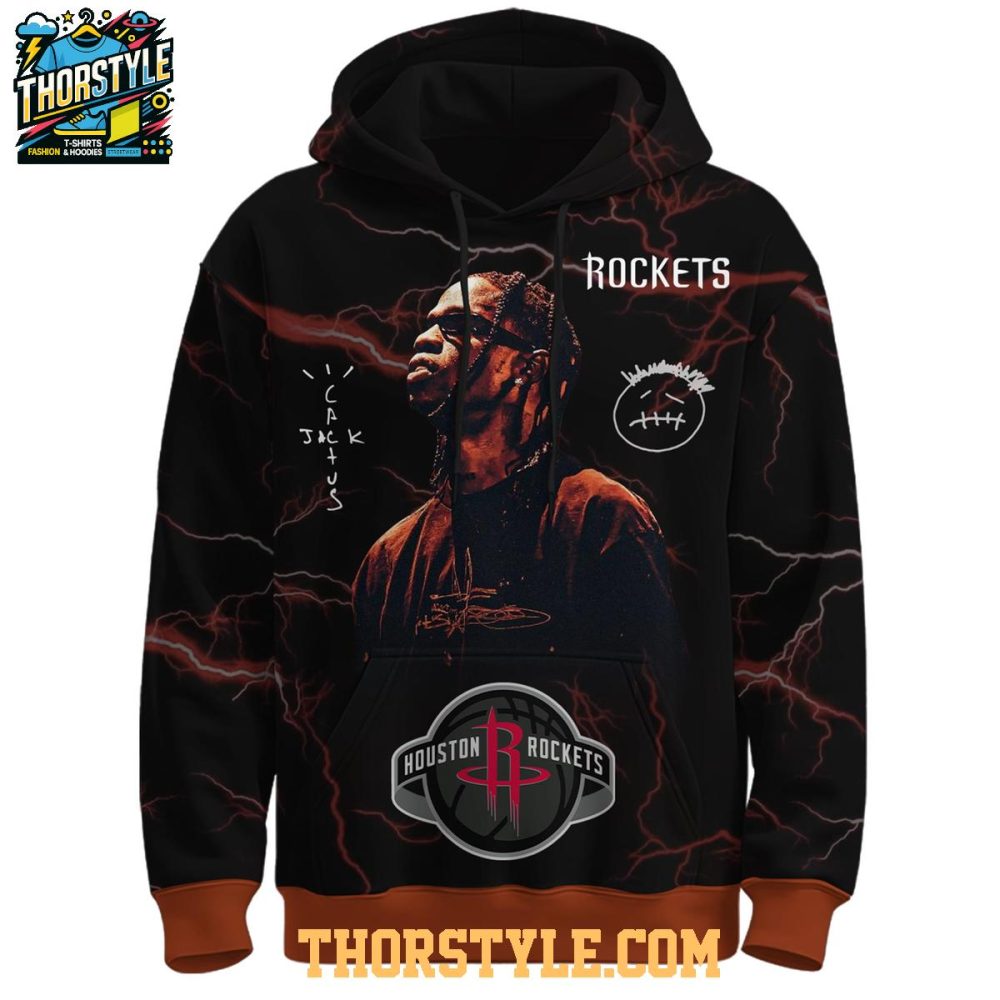 Houston Rockets Travis Scott Tasmanian Devil Colab 2025 Hoodie T-Shirt - Image 2