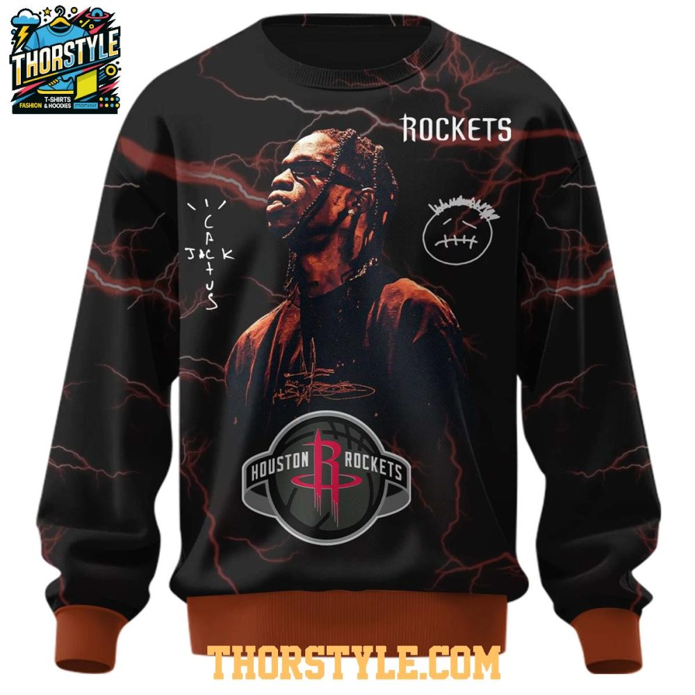 Houston Rockets Travis Scott Tasmanian Devil Colab 2025 Hoodie T-Shirt - Image 5