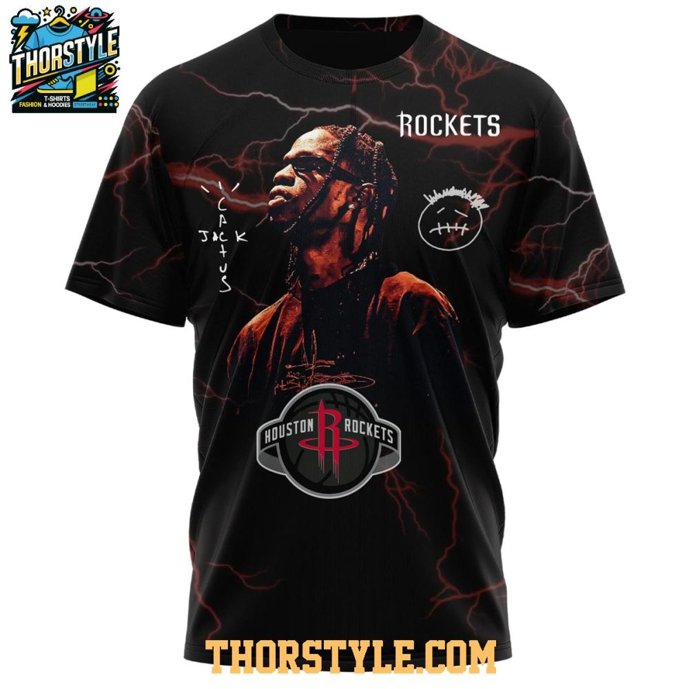 Houston Rockets Travis Scott Tasmanian Devil Colab 2025 Hoodie T-Shirt - Image 8