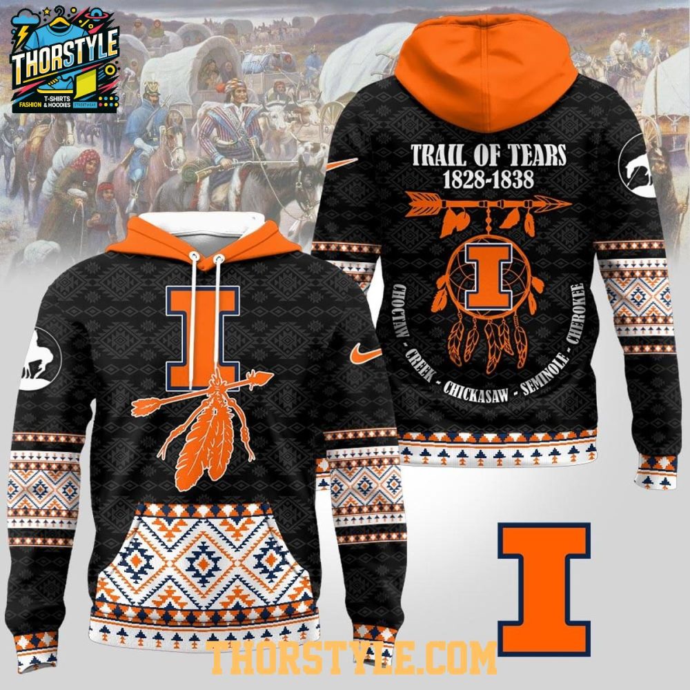 Illinois Fighting Illini Native American Trail Of Tears 2025 Ncaa Hoodie