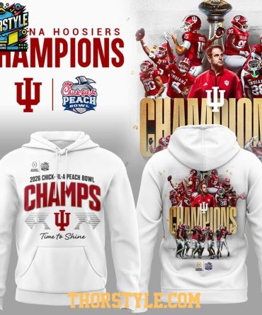 Indiana Hoosiers 2026 Chick-Fil-A Peach Bowl Champions Hoodie Shirts