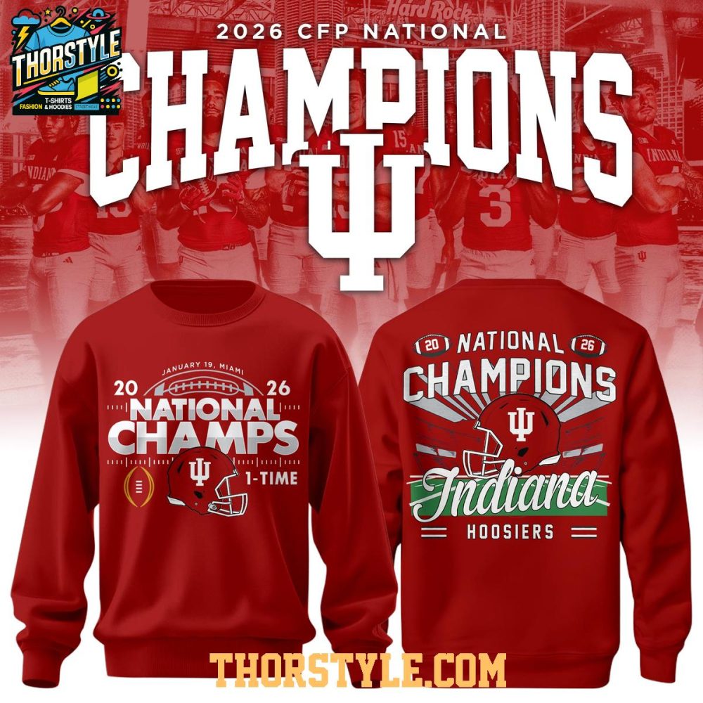 Indiana Hoosiers 2026 College Football Playoff Champions Hoodie T-Shirt - Image 2