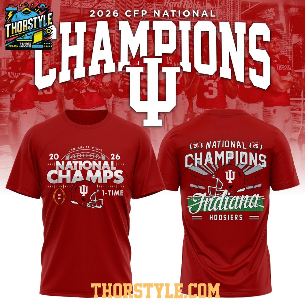 Indiana Hoosiers 2026 College Football Playoff Champions Hoodie T-Shirt - Image 3