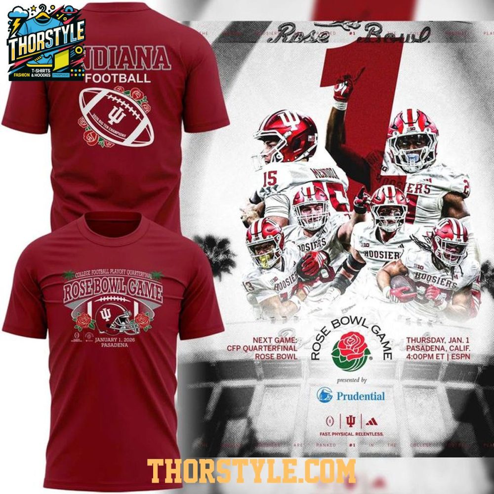 Indiana Hoosiers 2026 Rose Bowl Game Sec Champions Hoodie T-Shirt - Image 2
