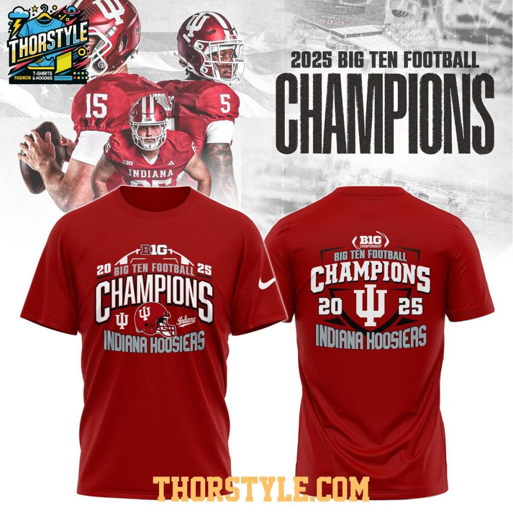 Indiana Hoosiers Big Ten Football Conference Champions 2025 Hoodie T-Shirt - Image 2