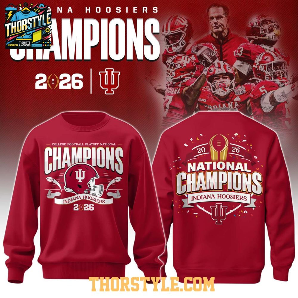 Indiana Hoosiers Champions 2026 Ncaa Celebration Hoodie T-Shirt - Image 2