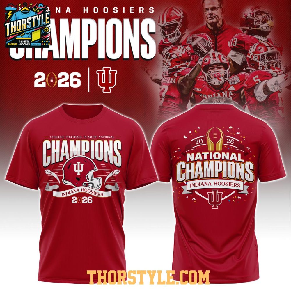 Indiana Hoosiers Champions 2026 Ncaa Celebration Hoodie T-Shirt - Image 3