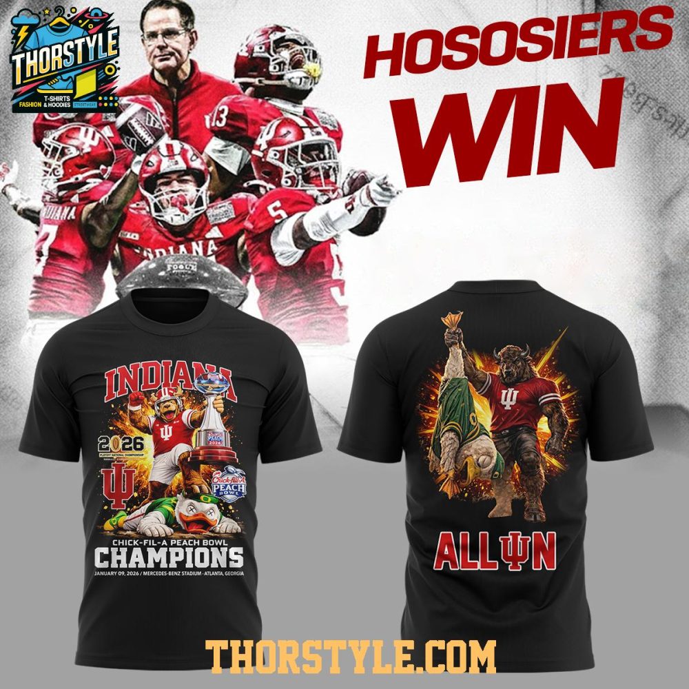 Indiana Hoosiers Chick-Fil-A Peach Bowl Champions 2025-2026 All In Hoodie Shirts - Image 3