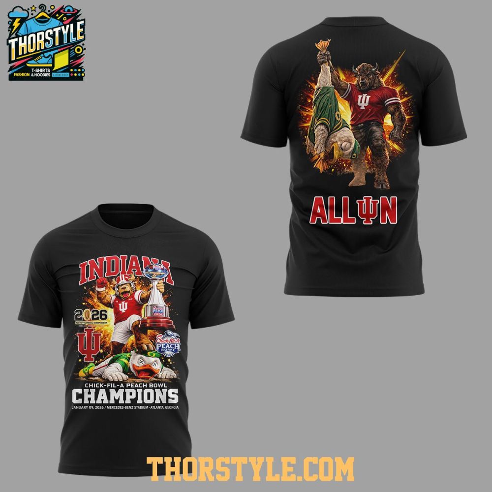 Indiana Hoosiers Chick-Fil-A Peach Bowl Champions 2025-2026 All In Hoodie Shirts - Image 4