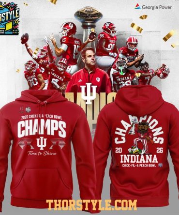 Indiana Hoosiers Peach Bowl Champions 2026 Time To Shine Hoodie Shirts