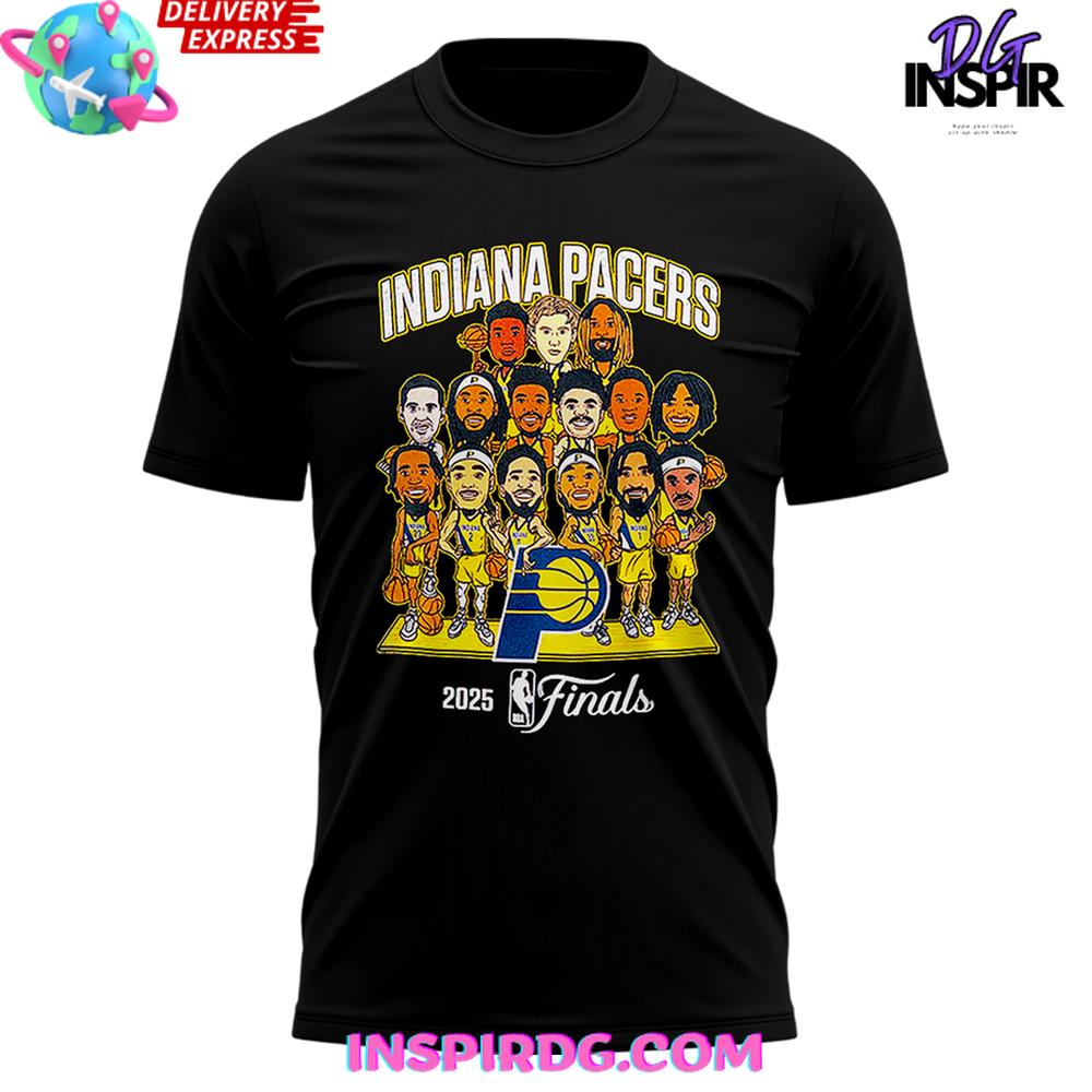 Indiana Pacers 2025 Nba Finals Team Limited Black T-Shirt - Image 2
