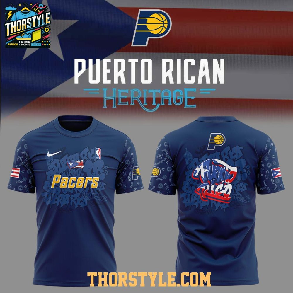 Indiana Pacers Puerto Rican Heritage Root And Culture 2025 Hoodie T-Shirt - Image 3