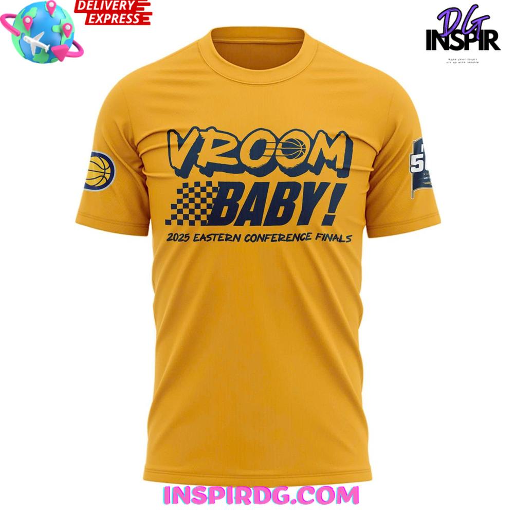 Indiana Pacers Vroom Baby 2025 Eastern Conference Finals Limited T-Shirt - Image 2