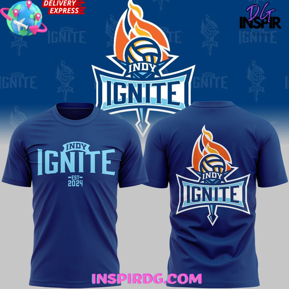 Indy Ignite Pro Volleyball 2024 Blue T-Shirt