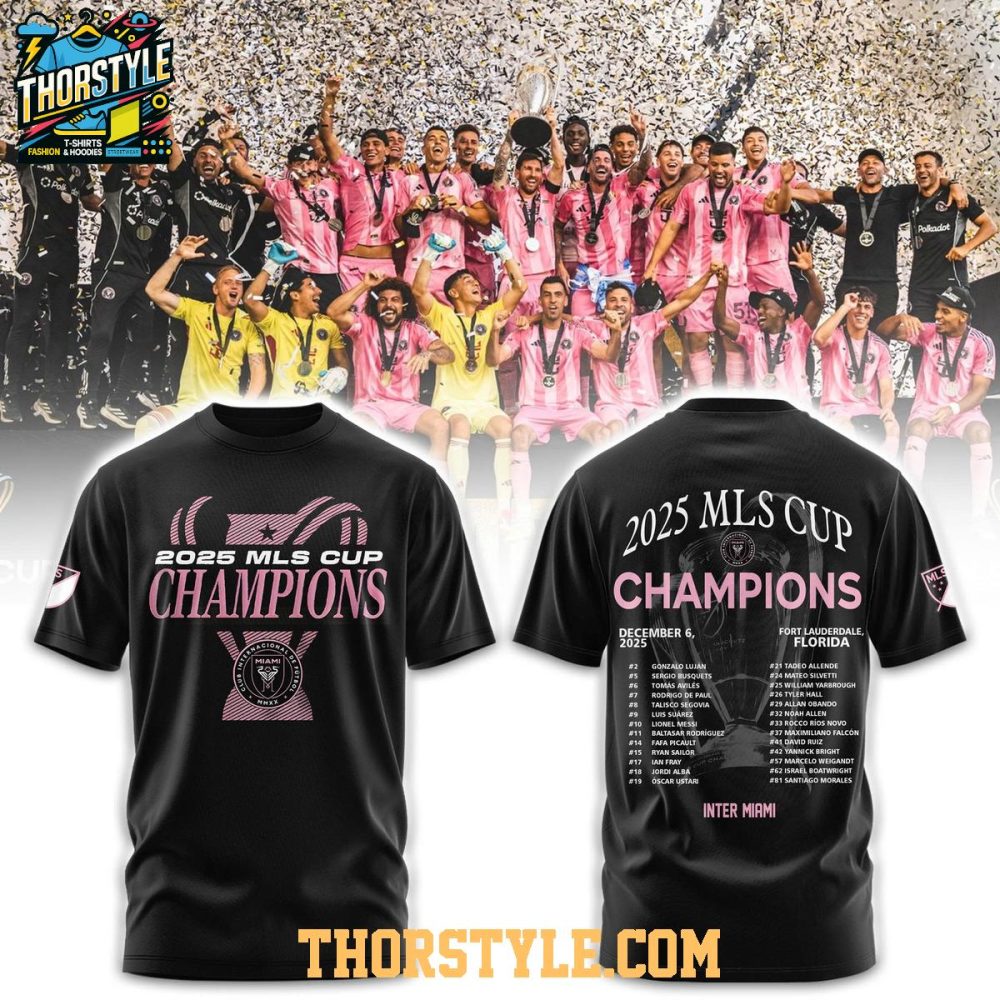 Inter Miami Cf 2025 Mls Cup Champions Locker Room Hoodie T-Shirt - Image 2