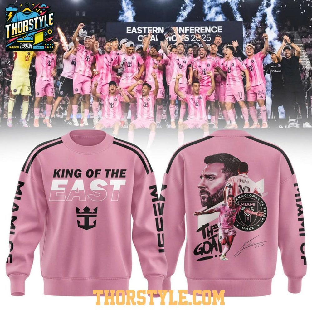 Inter Miami Messi Eastern Conference Champions 2025 The King Hoodie T-Shirt - Image 2