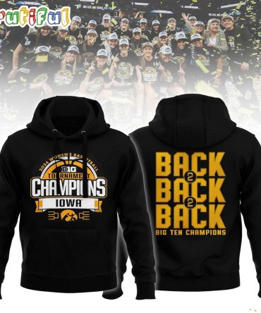 Iowa Hawkeyes 2024 Big Ten Women'S Basketball Conference Tournament Champions Locker Room Hoodie